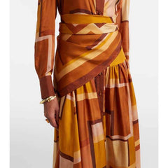 Zimmermann Women's Spring/summer Como Printed Shirt Dress With Tie-sash Stylish And Elegant Dress Lady Dresses #196842