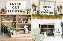 Metal "Fresh Cut Flowers" Sign