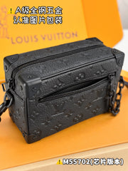 Louis Vuitton Mini Soft Trunk Men's Old Flower Cowhide Canvas Tote Shoulder Crossbody Bag Bags #75886