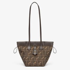 Fendi Origami Medium Handbag Brown FF Jacquard Fabric Handbag Women's Luxury Trend Clutch Temperament Fashion Bag Bags 8BS083AFPMF1GL7 #81635