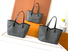 Moynat M Canvas Women's Classic Fashion Black And White Patchwork Canvas Tote Bag With Hook And Eye Closure Dual Use Handles And Shoulder Strap Bag Bags #78711