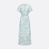 Dior Women's Spring Summer Autumn High Street Long Solid Color Short Sleeve Round Neck Floral Printed Silk Dioriviera Shirt Dresses Ngvp #1956