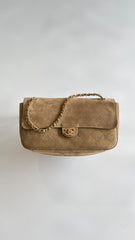 Chanel 2026 Spring/summer Maxi Clutch Bag Brown Suede With Metal Chain Stylish And Elegant Handbag Bags #196600