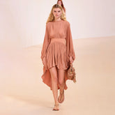 Zimmermann Women's Spring Summer Elegant Long Dress Fashion Temperament Bat Sleeve Long Dress Vacation Casual Dresses #81391