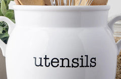 Ceramic Utensils Pot with Handles