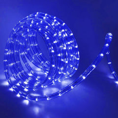 33ft Light Blue Waterproof Outdoor LED Rope Light, 120V With 250 Bright LEDs