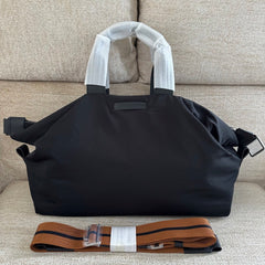 Zegna Ranglan Handbag Bags Black Technology Fabric Luggage Bag # 195388