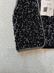Chanel Women's Spring/Fall Knit Rhinestone-Embellished Solid-Color Cotton Sleeveless Cardigan Vest Ngvp #2396