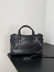 Balenciaga Men's And Women's Solid Color Zipper Closure Adjustable Detachable Shoulder Strap Goatskin Shoulder Handbag Bag Bags #75368