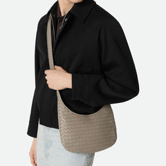 Bottega Veneta Small Veneto Men's And Women's Fashionable Simple Classic Checkered Weave Solid Color Leather Crossbody Bag And Handbag Bags 836918V5RI12816 #78345