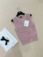 Chanel Women's High Street Summer Wool Round Neck Plain Sleeveless Pullover Knit Sweater Vest Ngvp #2131