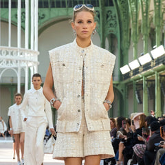 Chanel Women's Spring And Summer Sequins Tweed Single-breasted Vest Jacket Fashion Elegant Chic White Button Vest Ngvp #1971