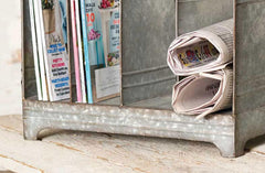 Galvanized Metal Magazine Rack