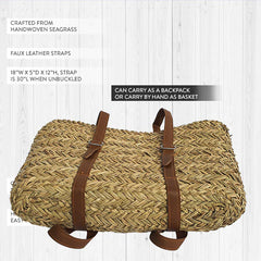 Leather Handle Market Backpack