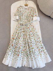 Dior 2026 Spring/summer Women's Long-sleeve Floral Print Dress Stylish Elegant And Sophisticated Maxi Dress Lady #82969A