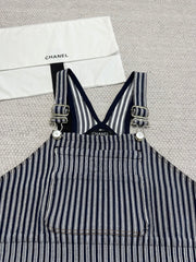 Chanel Women's Summer Striped Sleeveless Vest Tank Top High Street Solid Color Cotton Blend Top Strapless Ngvp #2144