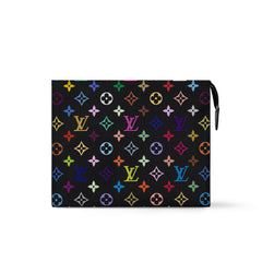 Louis Vuitton LV x TM Toiletry Pouch Men's and Women's Colorful Alphabet Print Zipper Leather Clutch Bag Toiletry Bags #77915