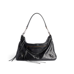 Balenciaga LE CITY MOTO Men's And Women's Fashion Solid Color Leather Zipper Closure Large Capacity Adjustable Shoulder Strap Biker Bag Travel Tote Shoulder Bag Bags 8461862ABEK1000 #79568