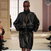 Louis Vuitton Women's Fall/winter Collared Monogram Floral Zipper Leather Fitted Waist Dress Dresses #82158A