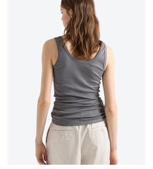 Prada Women's New Arrival Cement Gray Cotton Tank Top Soft Cotton Jersey Knit Fabric Stylish And Classic Sleeveless Tank Top Lady Vest #196985