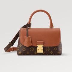 Louis Vuitton LV Women's Madeleine BB Brown Monogram Leather Mix Tote Shoulder Crossbody Bag �Fashionable Retro Mini Bag Bags M27511 #82887A