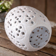 Oversized Metal Tabletop Egg Lantern