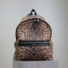 CITY Saint Laurent Embroidered Letter Fabric Leather Panel Backpack Schoolbag Bag Bags #76462