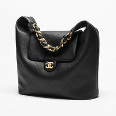 Chanel Women's Fashion Classic Solid-Color Leather Oversized Hippie Bag Chain Shoulder Bag Tote Bag Bags AS5839-B22140-94305 #79117