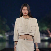 Chanel Women's Spring Summer Autumn High Street Round Neck Single Breasted Solid Color Short Cotton Blend Pocket Tank Top Vest Ngvp #1931