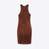 Saint Laurent Women's Lady Caramel-colored Tank Top With A Bare Back Dress Exuding Elegance And Grace For Banquets Mini Dresses #195135