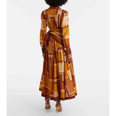 Zimmermann Women's Spring/summer Como Printed Shirt Dress With Tie-sash Stylish And Elegant Dress Lady Dresses #196842