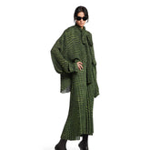 Balenciaga Women's Spring Summer High Street Solid Color Long Double Sleeve Mulberry Silk Pleated Dress Loose Dresses Ngvp #1225