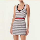 Chanel Women's Black And White Striped Tank Dress Stylish Refined And Elegant Summer Holiday Knit Tank Dress Lady #82922A