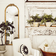 Arched Full Ornate Gleaming Antique Gold Mirror