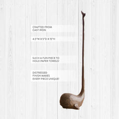 Cast Iron Whale Paper Towel Holder