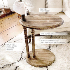 Vintage Wooden Sofa Slide Table