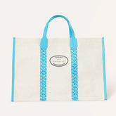 Goyard 2026 Limited Edition Mรฉditerranรฉe Turquoise Blue Two-tone Canvas Beach Bag Stylish Casual Large-capacity Shopping Bag Bags #84432A