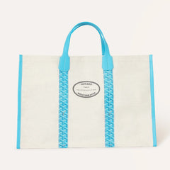 Goyard 2026 Limited Edition Méditerranée Turquoise Blue Two-tone Canvas Beach Bag Stylish Casual Large-capacity Shopping Bag Bags #84432A