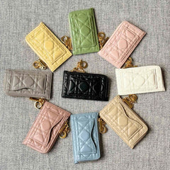 Dior Lady Dior Cosmos Zipped Card Holder Women's Fashion Temperament Logo Solid Colour Metal Decoration Card Case Card Holder Bag Bags S0965ONMJ #81143