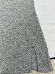 MiuMiu Women's New Arrival Gray Strapless Short Dress With Side Slit Strapless Body Hugging Silhouette Asymmetrical Side Slit Slim Fitting Layering Friendly Dress Lady #197339