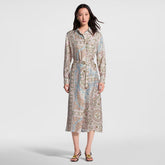 Louis Vuitton Women's Spring/summer 2026 New Arrival Floral Print Shirt Dress With Lightweight D-ring Belt Stylish And Elegant Lady #197517