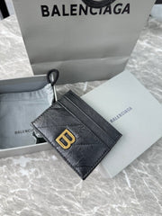 Balenciaga CRUSH Unisex Fashion Classic Solid-color Embossed B Logo Metal Accessories Card Holder Wallet Bag Bags 766467210J11000 #78543