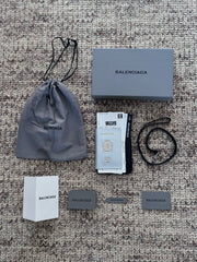 Balenciaga Men's Passport Long Wallet 1 Ticket in Passport Blue Bag Compact Wallet: Fashionable High-Street Rectangular Card Holder Bags #82422A