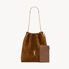 SAINT LAURENT JAMIE POCHON Women's Solid Colour Suede Leather Metal Chain Tote Shoulder Bag Bags #76824