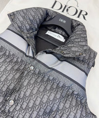 Dior Dioralps Women's Fall/winter Coat Oblique Print Stand Collar Single-breasted Vest Jacket #81918A