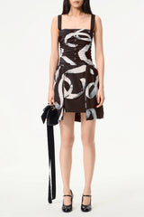 Chanel Women's Spring/summer Black-and-white Lace-up Bow Mini Skirt Fashionable Dresses Exquisite And Elegant Halter Dress #81926A