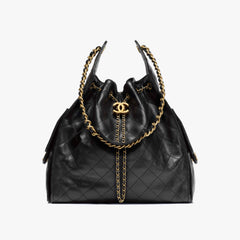Chanel Women's Classic Double C Logo Solid Color Cowhide & Leather Tote Shoulder Bag Bags #77978
