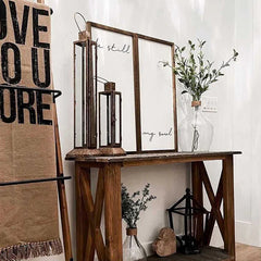 Oversized Elongated Rustic Lanterns, Set of 2