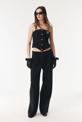 Chanel Women's Spring/Summer High-Street Single-Button Sleeveless Knit Embroidered Cropped Tank Top Vest Ngvp #2333