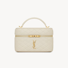 SAINT LAURENT GABY VANITY BAG Ladies Solid Color Detachable Adjustable Shoulder Strap Lambskin Shoulder Handbag Cosmetic Bag #76574